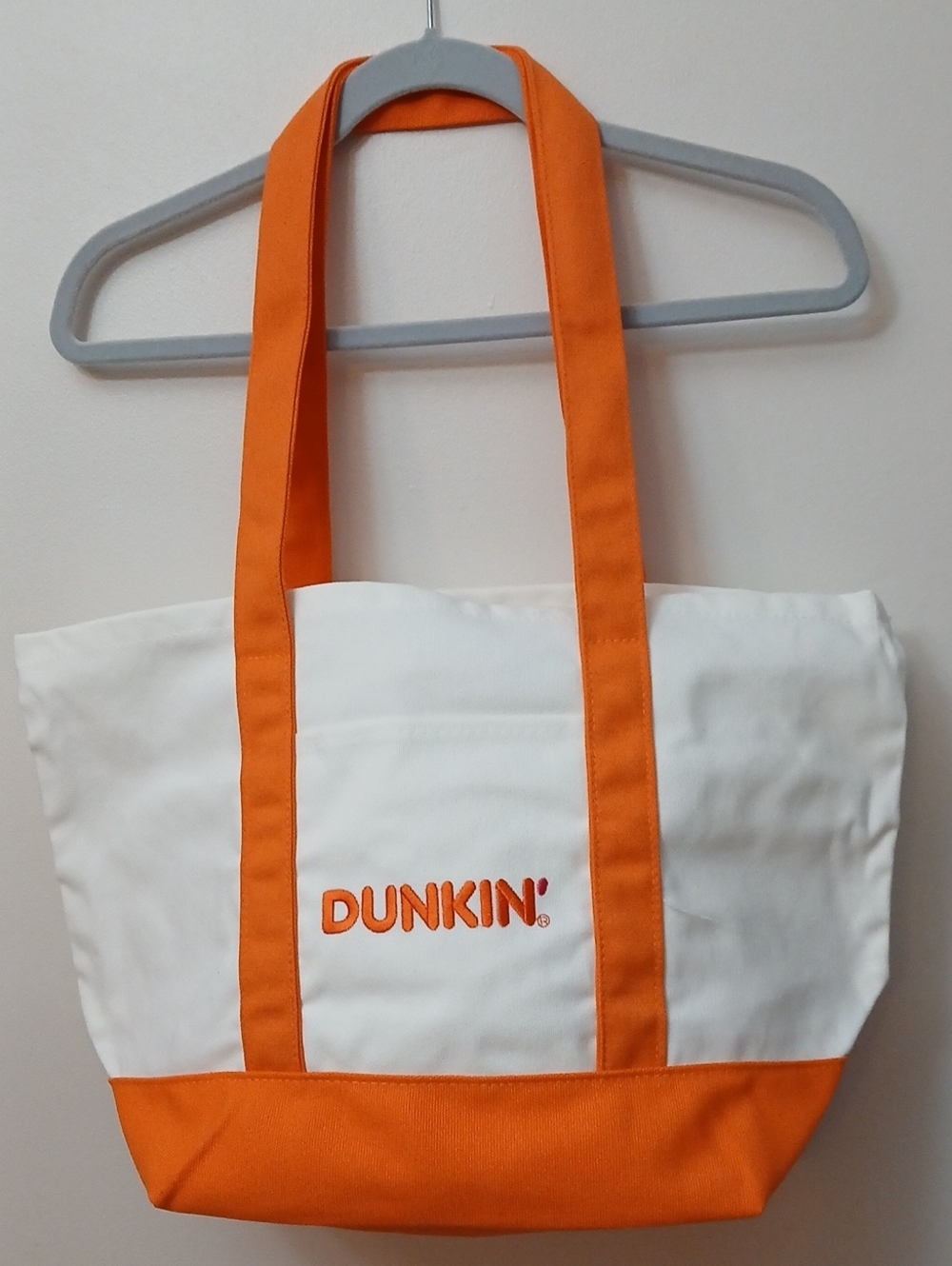 Dunkin' Canvas Tote, Orange and White, NWOT